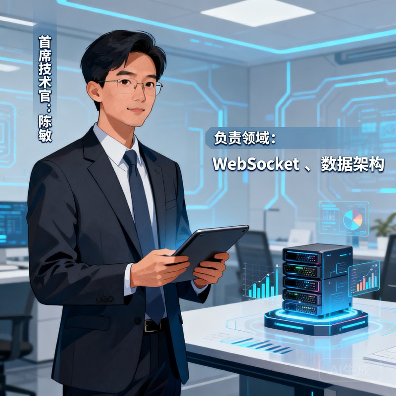 首席技术官陈敏，负责WebSocket和数据架构